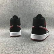 Jordan Air Jordan 1 Mid Black Red Newspaper Print 852542-061