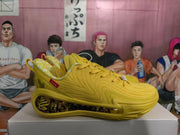 Yellow Basketball Sneakers with Graphic Midsole
