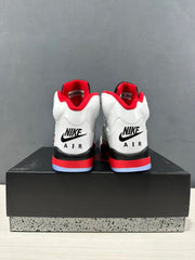 Jordan Air Jordan 5 Fire Red Black Tongue Sneakers White Red