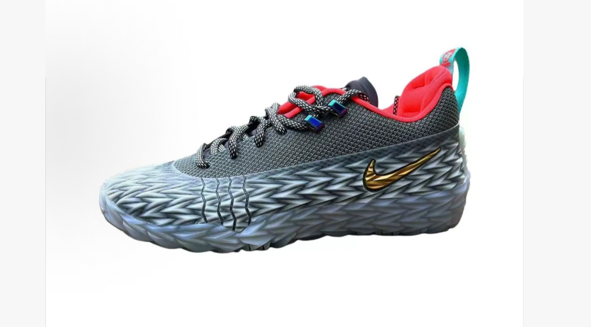 Nike Gray Low-Top Sneakers with Gold Swoosh