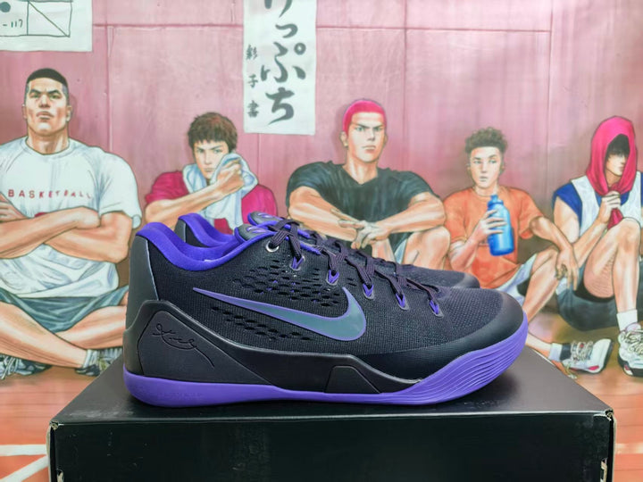 Nike Kobe 9 Low Basketball Shoes in Black and Purple