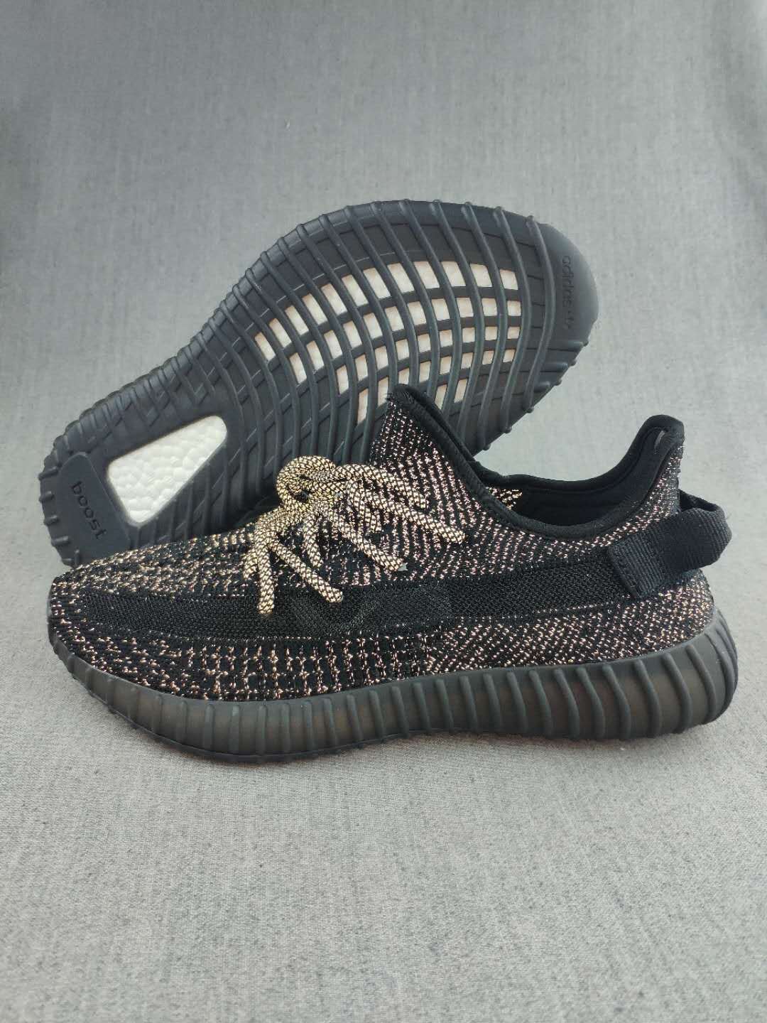Yeezy 350 V2 Black Reflective-Style Sneakers