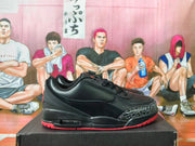 Jordan 3 Black and Red Low-Top Sneakers