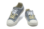 Blue-Gray Low-Top Sneakers with Contrast Laces
