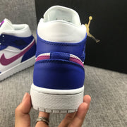 Jordan Air 1 Mid Blue Pink Sneakers 554724-451