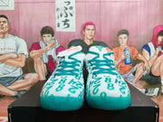 Nike White Green Graffiti Basketball Sneakers