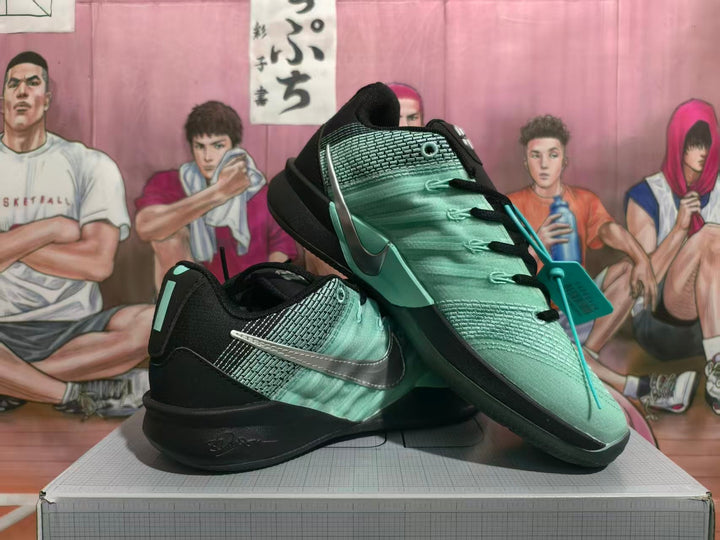 Nike Mint Green and Black Basketball Sneakers