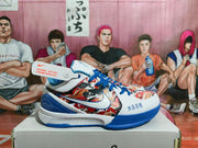 Nike Blue and White Basketball Sneakers
