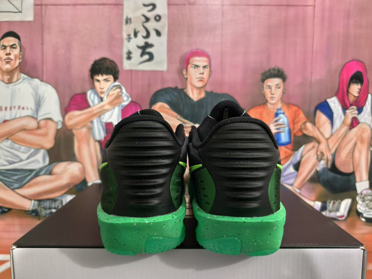 Nike Black and Green Basketball Sneakers