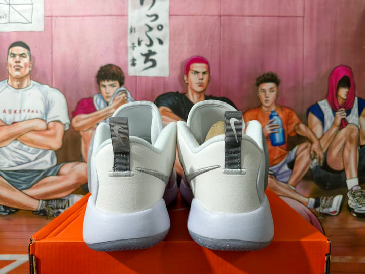 Nike Zoom Basketball Shoes in White and Silver