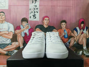 Nike White and Purple Basketball Sneakers