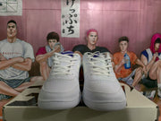 Nike White and Purple Low-Top Sneakers