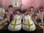 Converse White and Purple Low-Top Sneakers