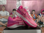 Nike Basketball Sneakers Pink and White Breast Cancer Style