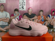 Nike Pink Low-Top Lace-Up Sneakers with Black Swoosh