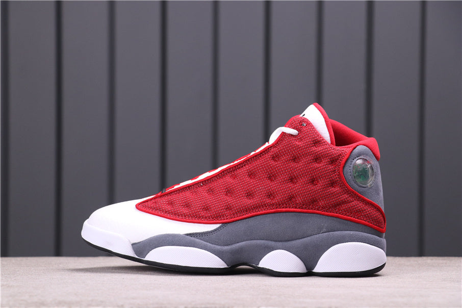 Air Jordan 13 Red Flint Sneakers - Red, Gray and White