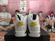 Jordan 6 Retro White and Yellow High-Top Sneakers