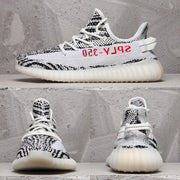 Yeezy 350 V2 Black White Pattern Sneakers