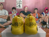 Yellow Basketball Sneakers with Graphic Midsole