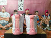 Jordan 12 Retro White and Pink High-Top Sneakers
