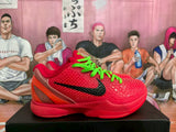 Nike Red Basketball Sneakers with Neon Green Laces