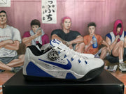 Nike White and Blue Basketball Sneakers