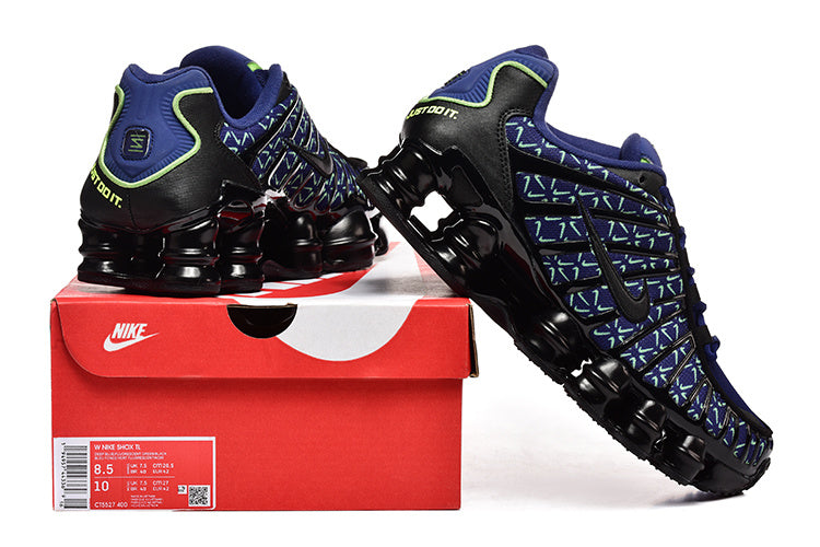 Nike Shox TL Blue and Black Patterned Sneakers