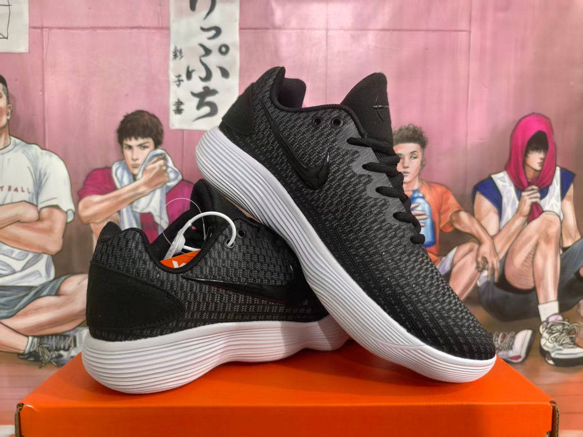 Nike Black Knit Low-Top Sneakers with White Sole
