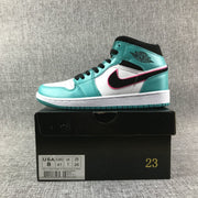 Jordan 1 Mid South Coast Teal White Sneakers 852542-306