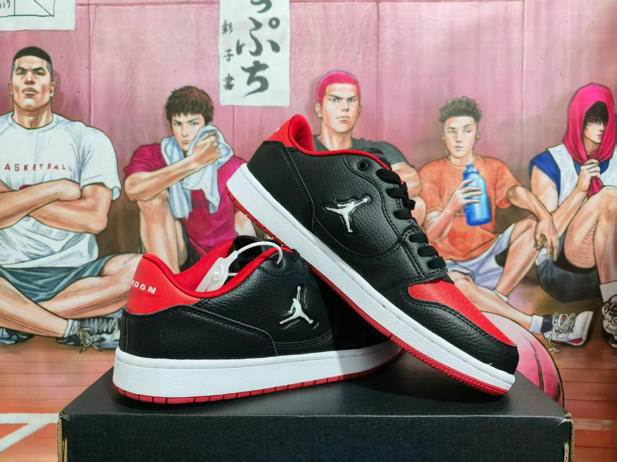 Jordan Black Red Low-Top Sneakers