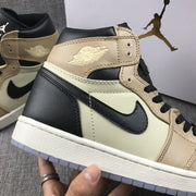 Jordan 1 High Premium WMNS Beige Black Sneakers AH7389-003