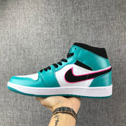 Jordan 1 Mid South Coast Teal White Sneakers 852542-306