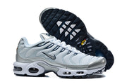 Nike Air Max Plus Sneakers in White and Metallic Silver