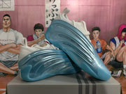 Blue and White Basketball Sneakers