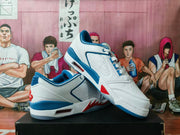 Jordan 5 Retro Low White Blue Red Basketball Sneakers