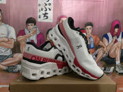 On White Black Red Running Sneakers