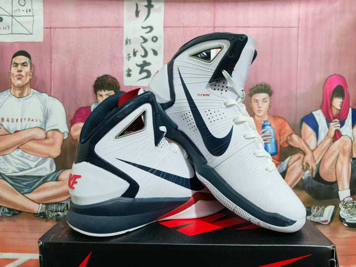 Nike LeBron 8 V/2 Basketball Shoes White Navy Red