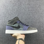 Jordan 1 Mid Gray Purple Sneakers 852842-203