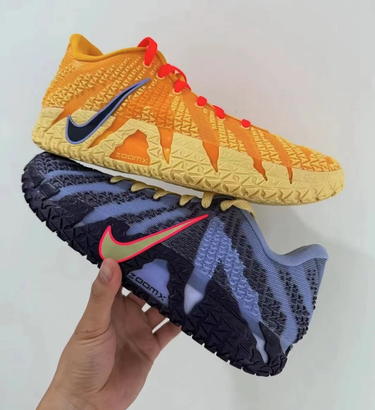 Nike Mismatched Color Sneakers - Orange and Black