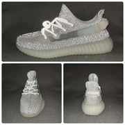 Yeezy 350 V2 Silver Gray Knit Sneakers