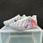 Nike Zoom Basketball Shoes, White Gray and Orange