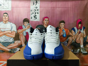 Jordan 12 White Blue Basketball Sneakers