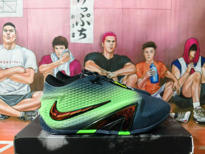 Nike LeBron Witness Basketball Shoes in Navy and Volt Green
