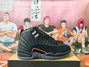 Jordan 12 Retro Black Grey Orange High-Top Sneakers