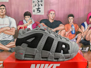 Nike Gray Black Sneakers with Red Details