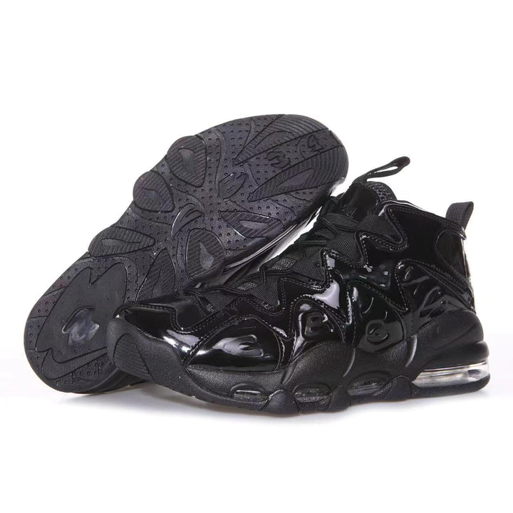 Black Glossy High-Top Sneakers