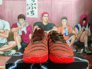 Nike Red Basketball Sneakers with Black and Orange Details